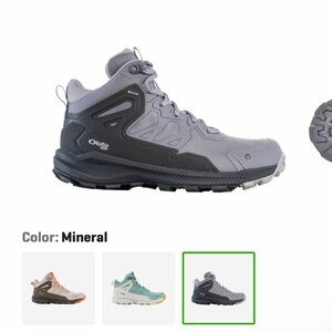 Oboz Women's Lace Up Boots - Mineral Gray